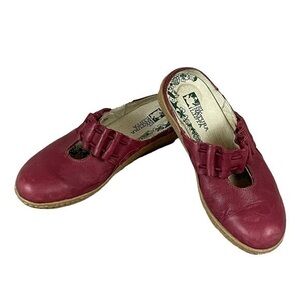 El Naturalista Lista Mule Mary Jane Size 6 (36) Red Leather Comfort Shoe Slide
